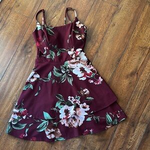Floral Burgundy Dress
